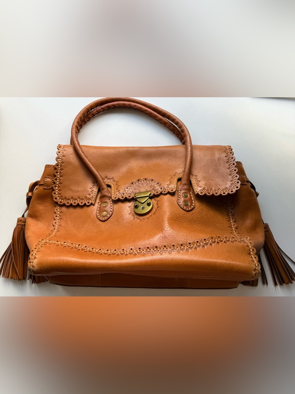 Authentic Isabella Fiore burnt-orange leather